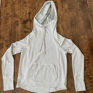 Athleta grey & white striped hoodie